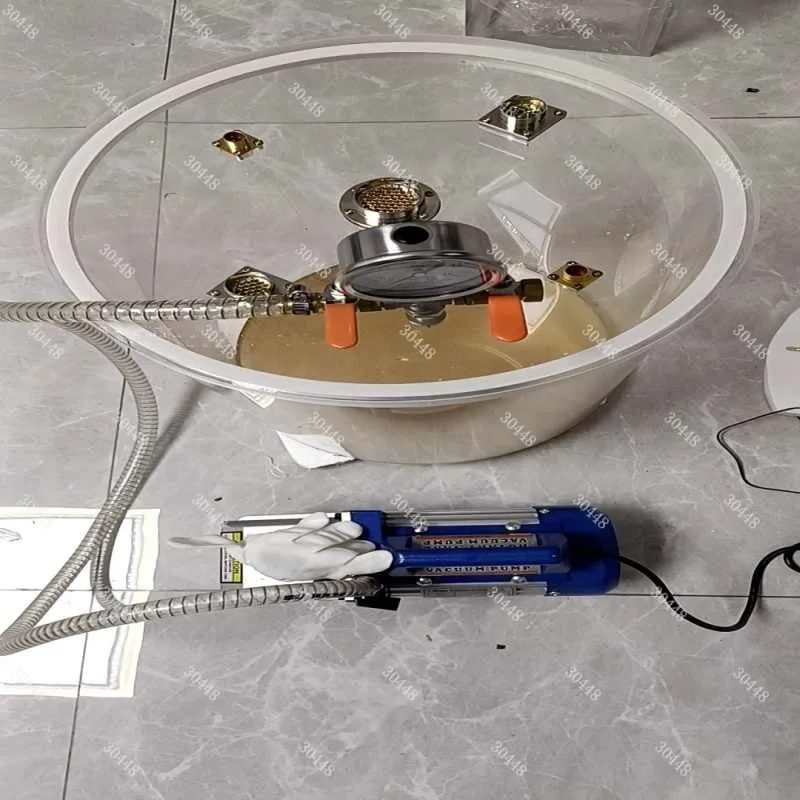 Clear Acrylic Vacuum Chamber Kit For Resin Degassing Silicone Epoxies Casting Stabilizing Wood 24H Holding Vacuum Pot Thick Wall