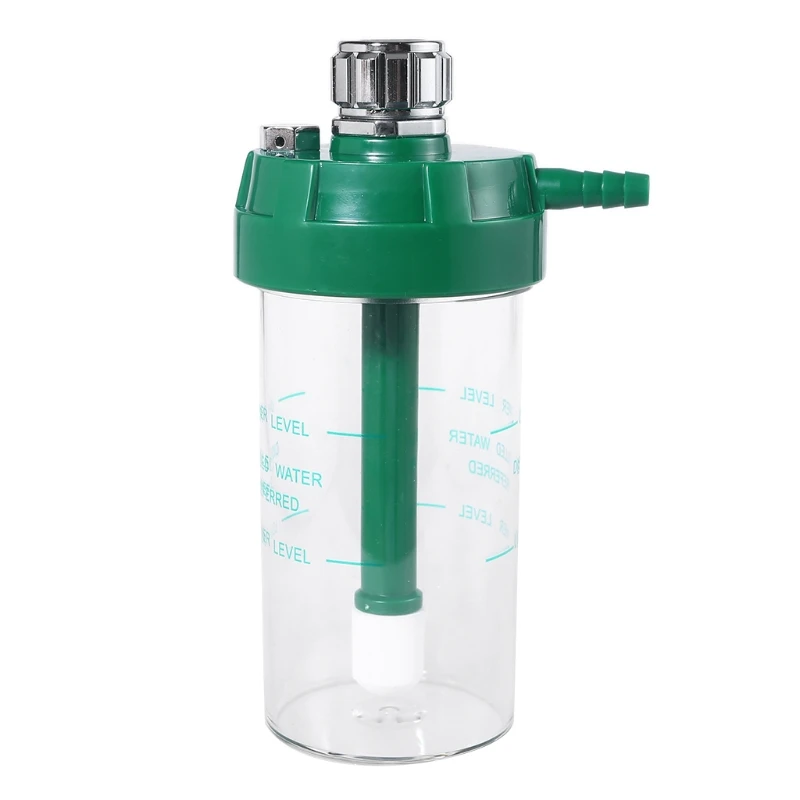 652F 200mL Dry Humidifier Bottle for Oxygen Regulator O2 Pressure Gauge Upper Level & Lower Level