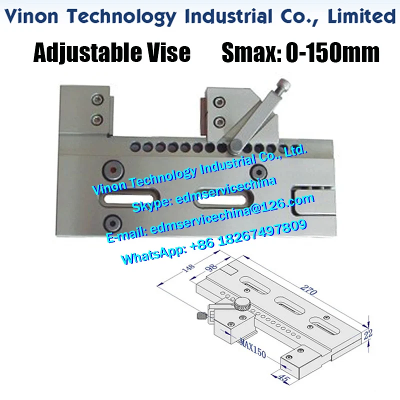 0-100mm / 0-150mm Verstellbare Werkbank-Schraubstock 3-Achsen-verstellbarer Hochpräzisions-EDM-Maschinen-Werkbank-Schraubstock mit starker Klemmkraft – Detail 4