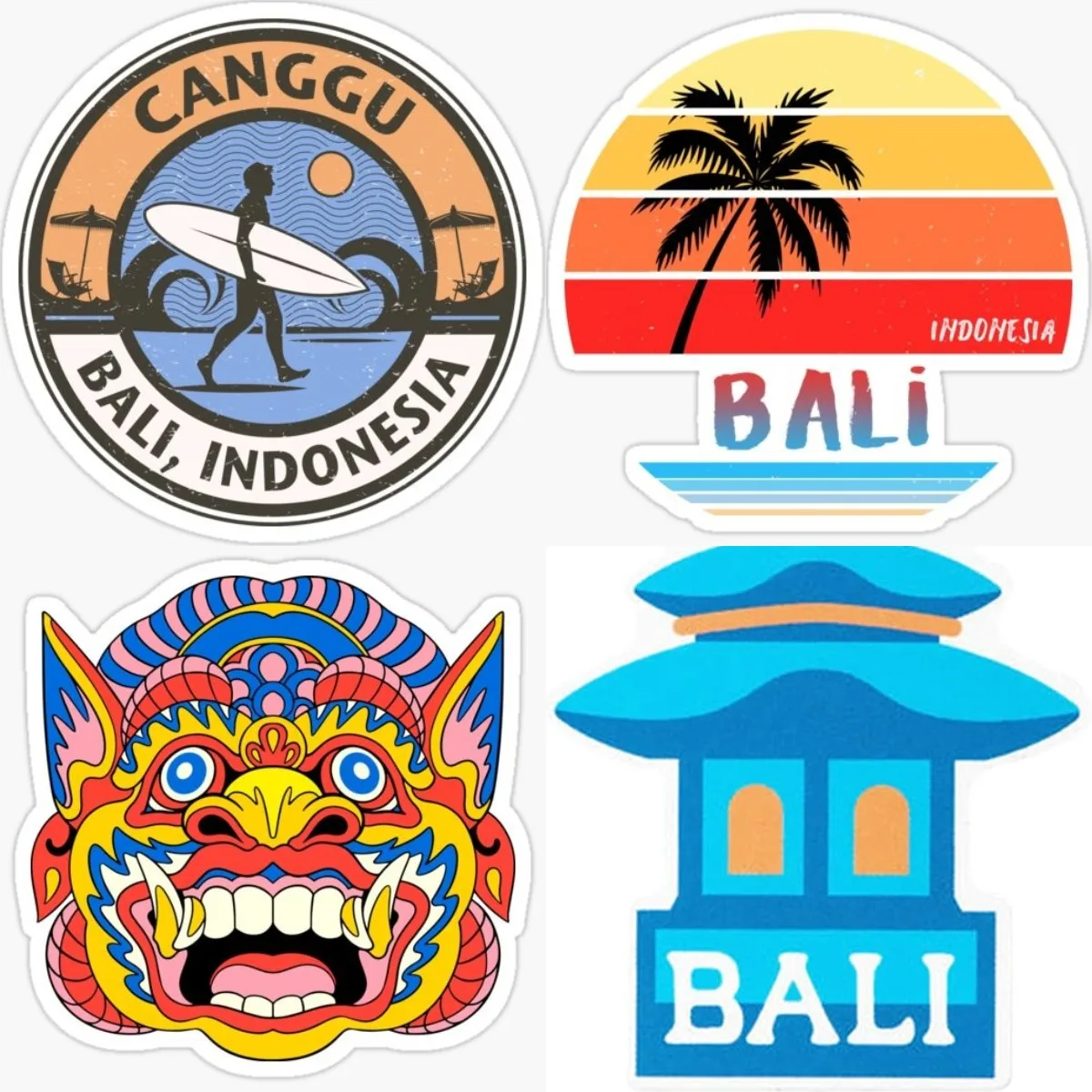 Bali Vinyl Stickers Indonesia Travel Sticker Laptop Luggage Auto Bumper Motor Decal Waterproof Car Accessories