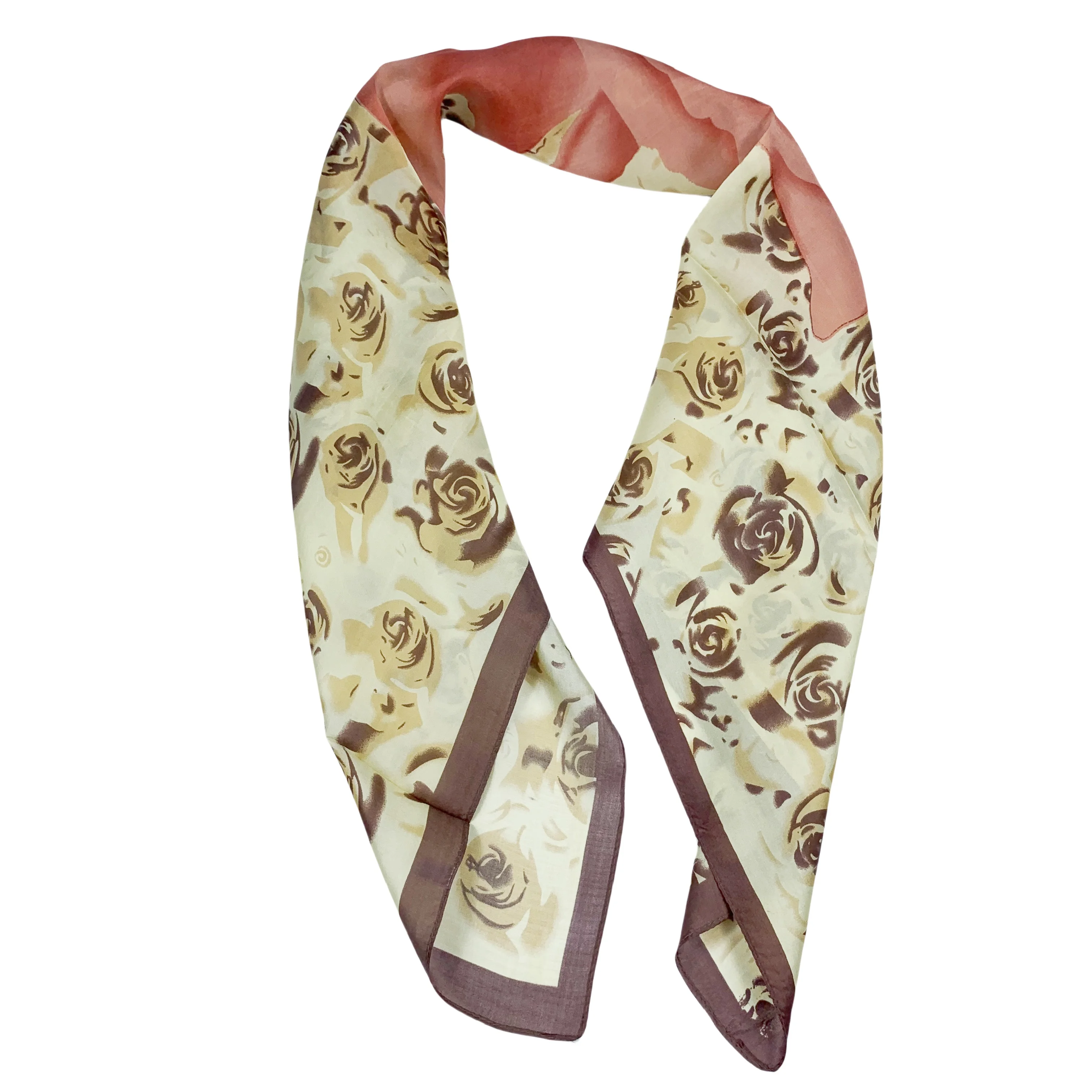 wholesale 100% pure silk scarves scarf mulberry silk  design scarf  Luxury Brand rose beige and purple