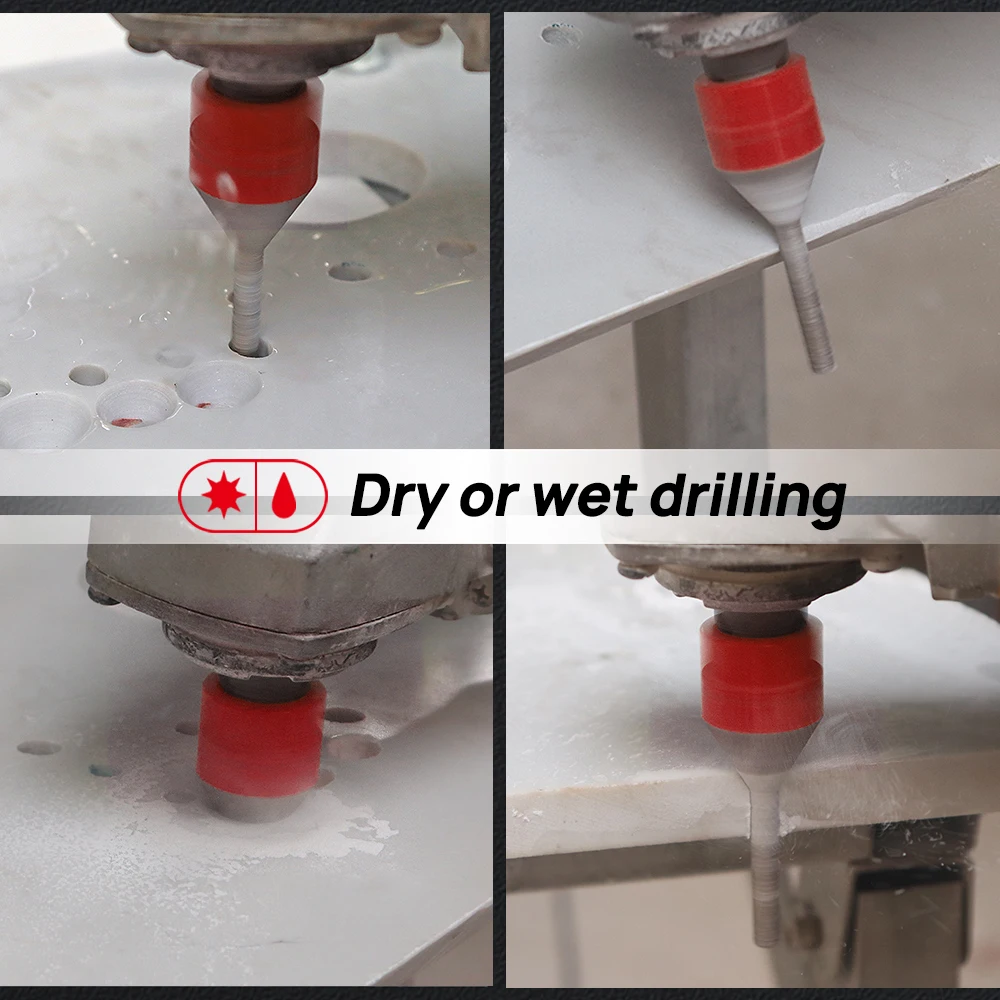 DT-DIATOOL 6mm x 25mm diamante dedo bit cone chanfradura moagem porcelana telha de mármore fresas m14