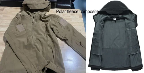 Imagen 2 del producto Chaquetas de lana Softshell de invierno y otoño para hombre, abrigos térmicos de carga para acampar, resistentes al viento, para pesca al aire libre, senderismo, caza, M-5XL cálidos