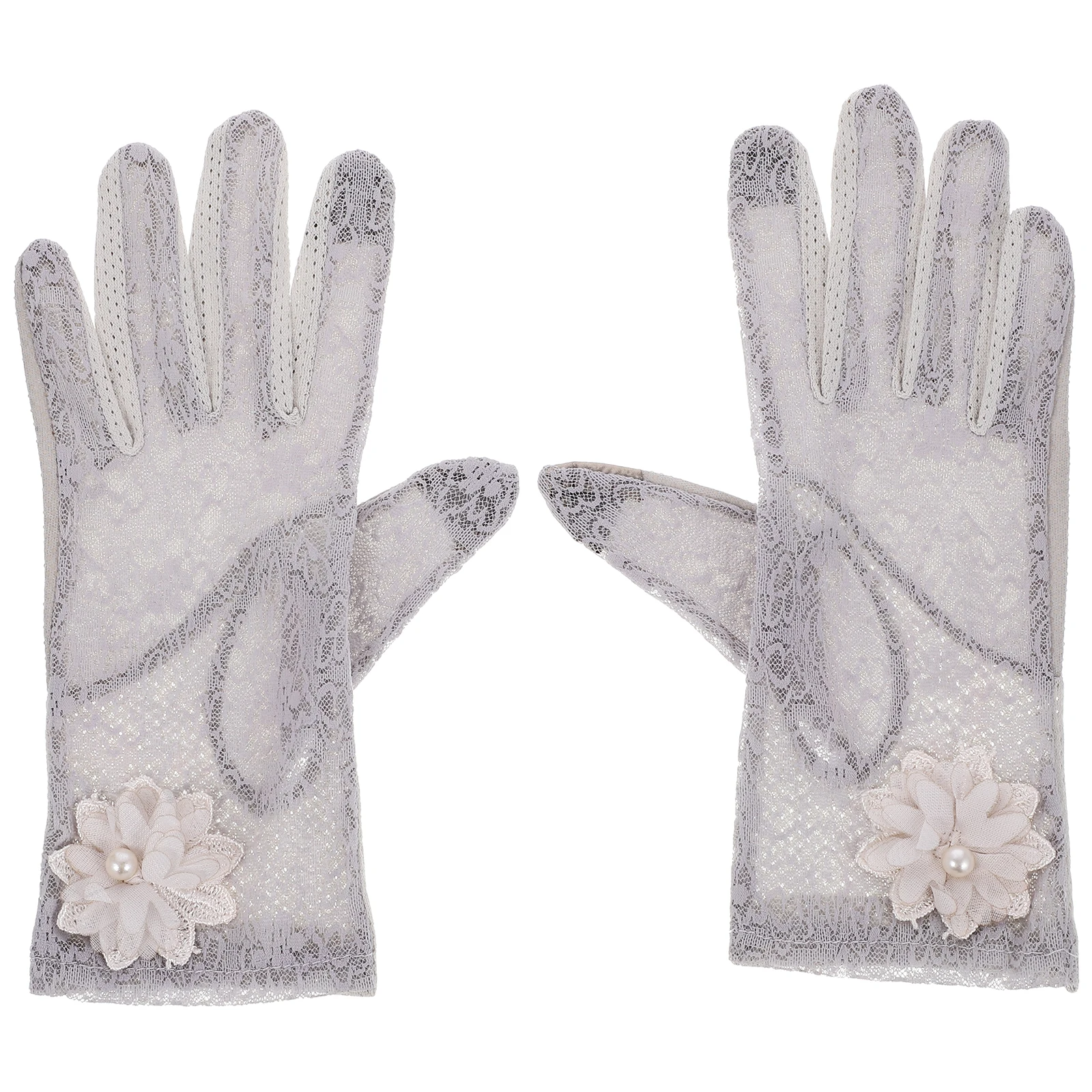 

Lace Gloves Sun Protection Women Summer Short Dress Spring Driving Grey Miss Anti Sun Handwear Outdoor Sports