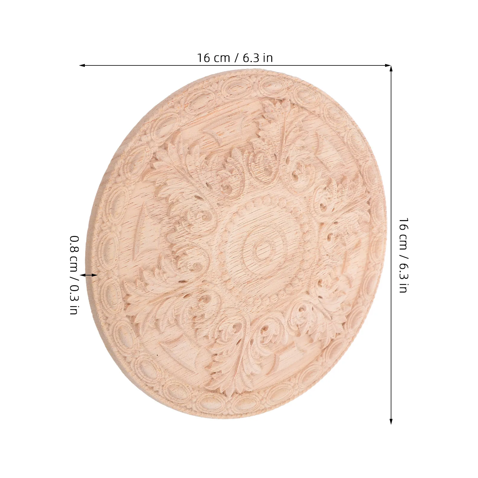 Wood Appliques Round Unfinished Carved Decorative Onlay Furniture DIY Wooden Appliques for Home Decor Wood Carving Decals
