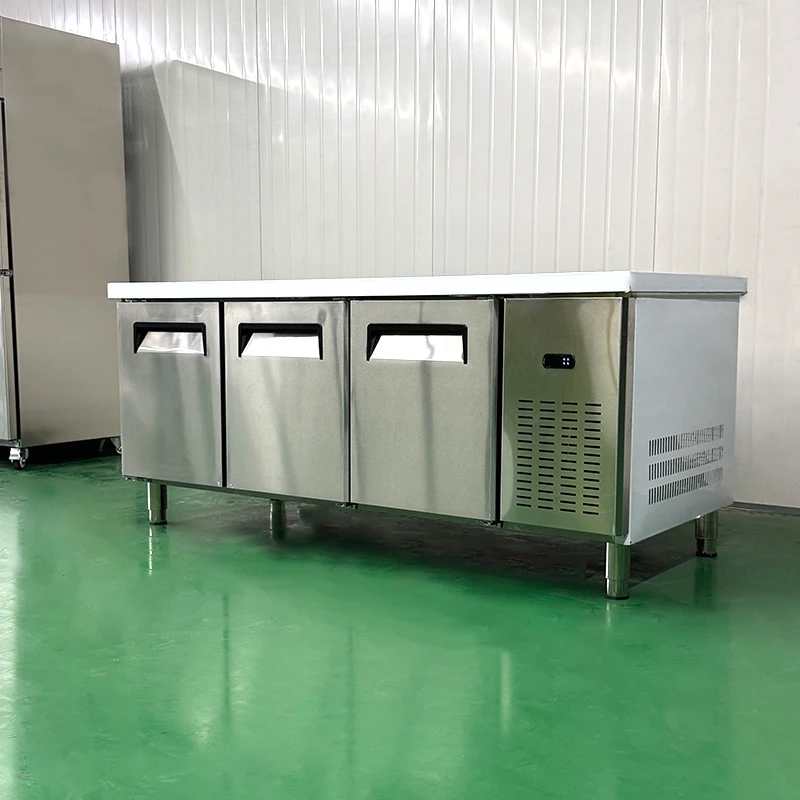 

Stainless Steel Workbench Commercial 3 Door Worktable Freezer Workbench Freezer Refrigerator Restaurant Refrigeration Equipment