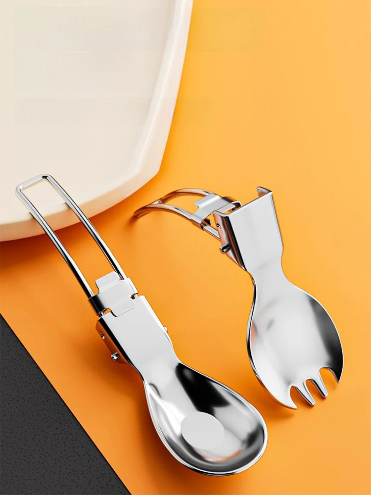 

Portable Outdoor Stainl Steel 304 Fork Spoon Inteated Dining Utensils for Office Workers And Students on the Go