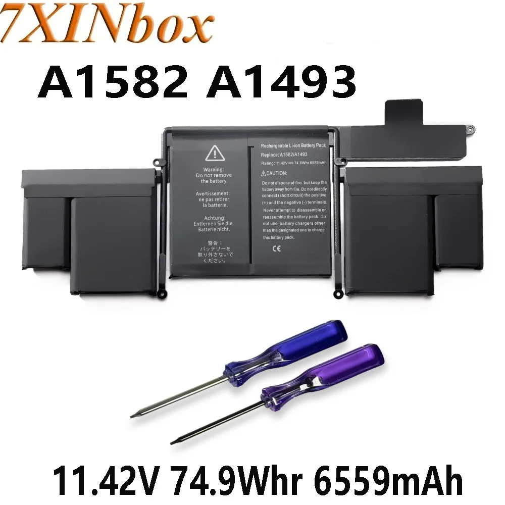 7XINbox 11.42V 74.9wh 6559mAh Original A1582 Laptop Battery For Apple Macbook Pro 13