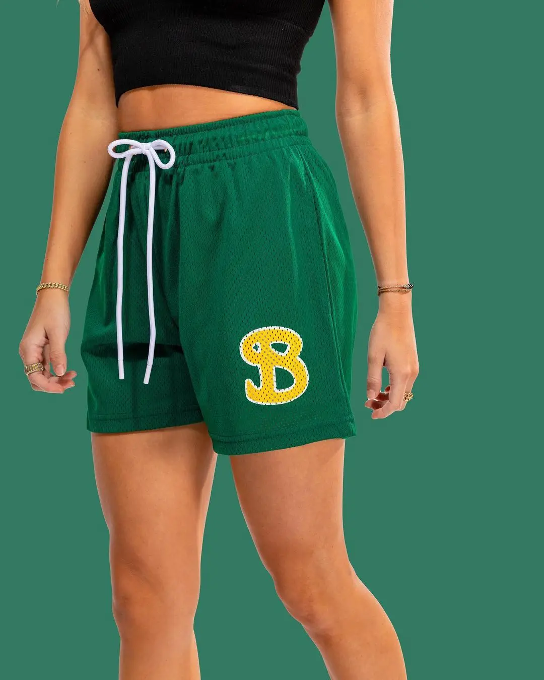 Celana Pendek Basket Pria Celana Pendek Olahraga Baru Celana Tiga Perempat Jaring Tali Peregangan Cepat Kering Pria Celana Mata Jaring Besar