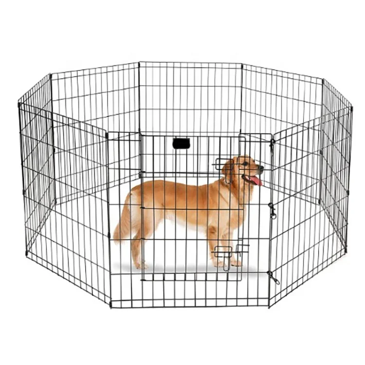 

Portable 8 Panels Folding Metal Wire Pet Enclosure Puppy Fence Dog Playpen