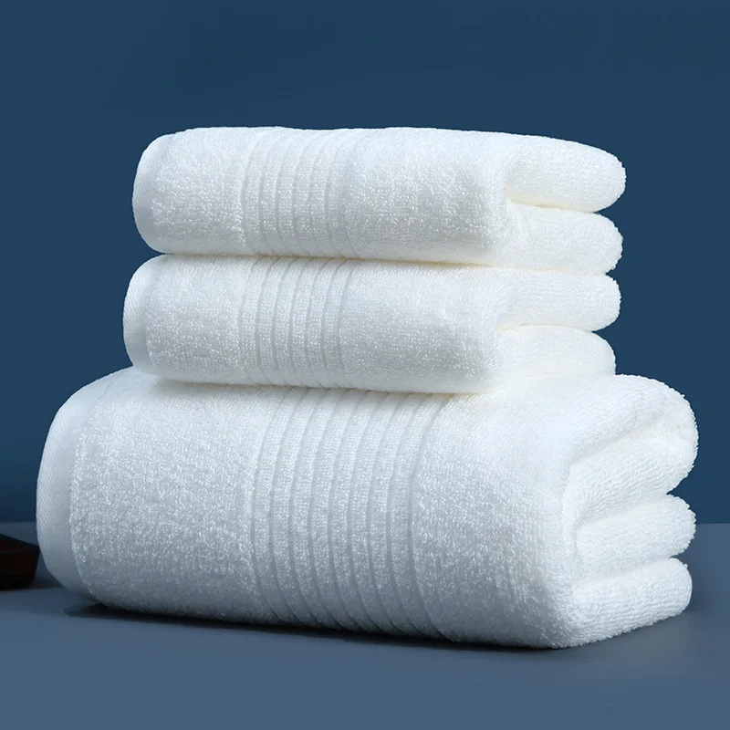 3/4PCS Luxury Cotton Bath Towel Set 70x150cm Absorbent Adult Solid Soft Friendly Face Hand Shower Towel Bathroom Accessory Decor