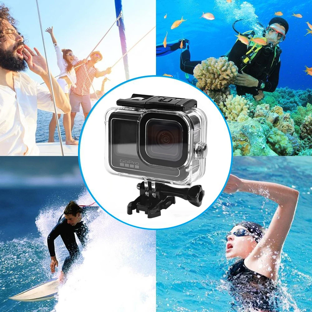 For GoPro 9 7 8 Case Waterproof 40M Housing Diving Protective For Go Pro 9 8 GoPro9 Underwater Cover Accessories