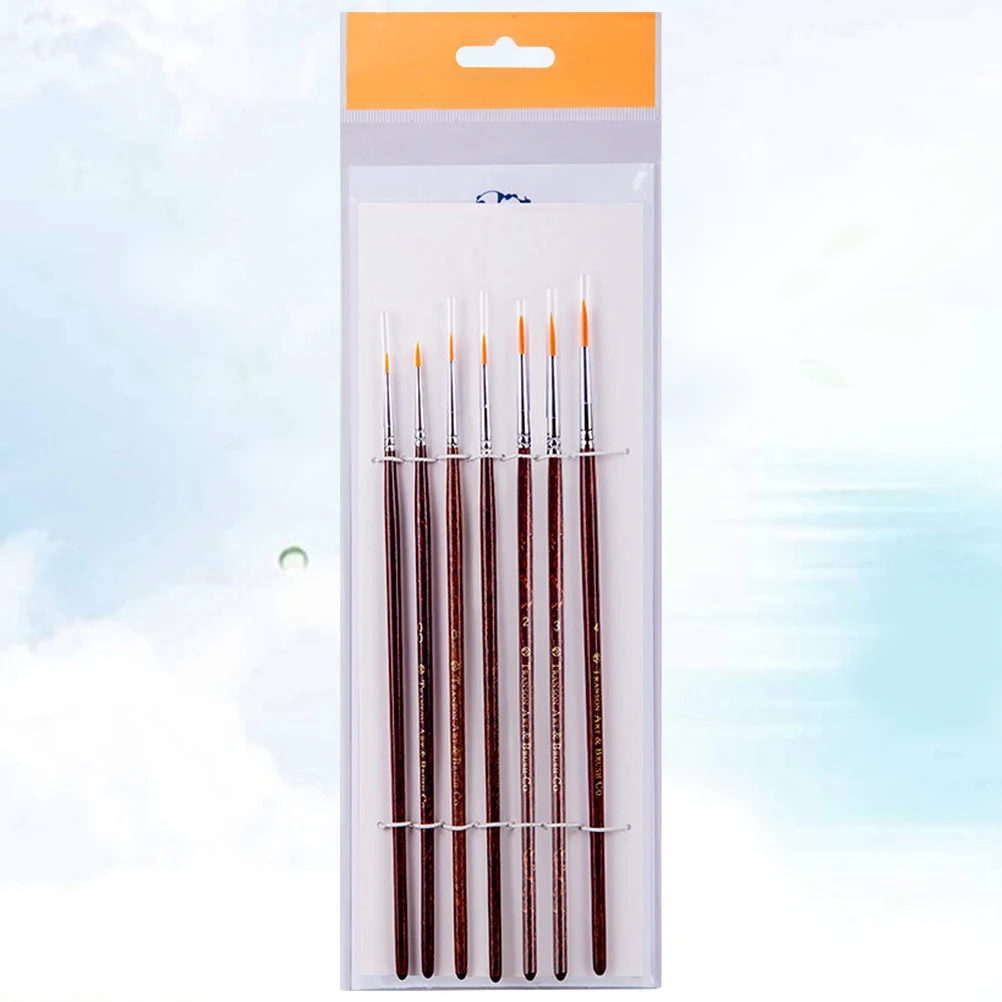 

1 Set/7PCS Nylon Hair Art Paint Brush Set Wooden Handle Multifunctional Painting Art Painting Tools for Art Students