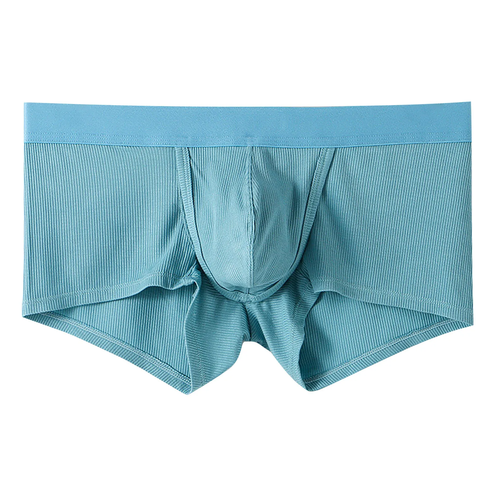 Men Underwear Soft Boxers Mid Waist Boxer Shorts Mens Solid Color Breathable Sexy Cueca Separate Bulge Penis Pouch Underpants