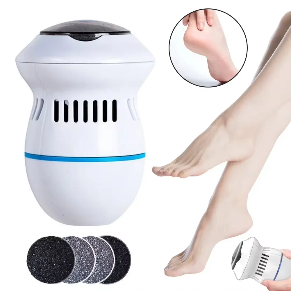 Electric Foot Grinder with Automatic Vacuum USB Rechargeable Two-speed Adjustment and 4 Grinding Heads Callus Dead Skin Removal