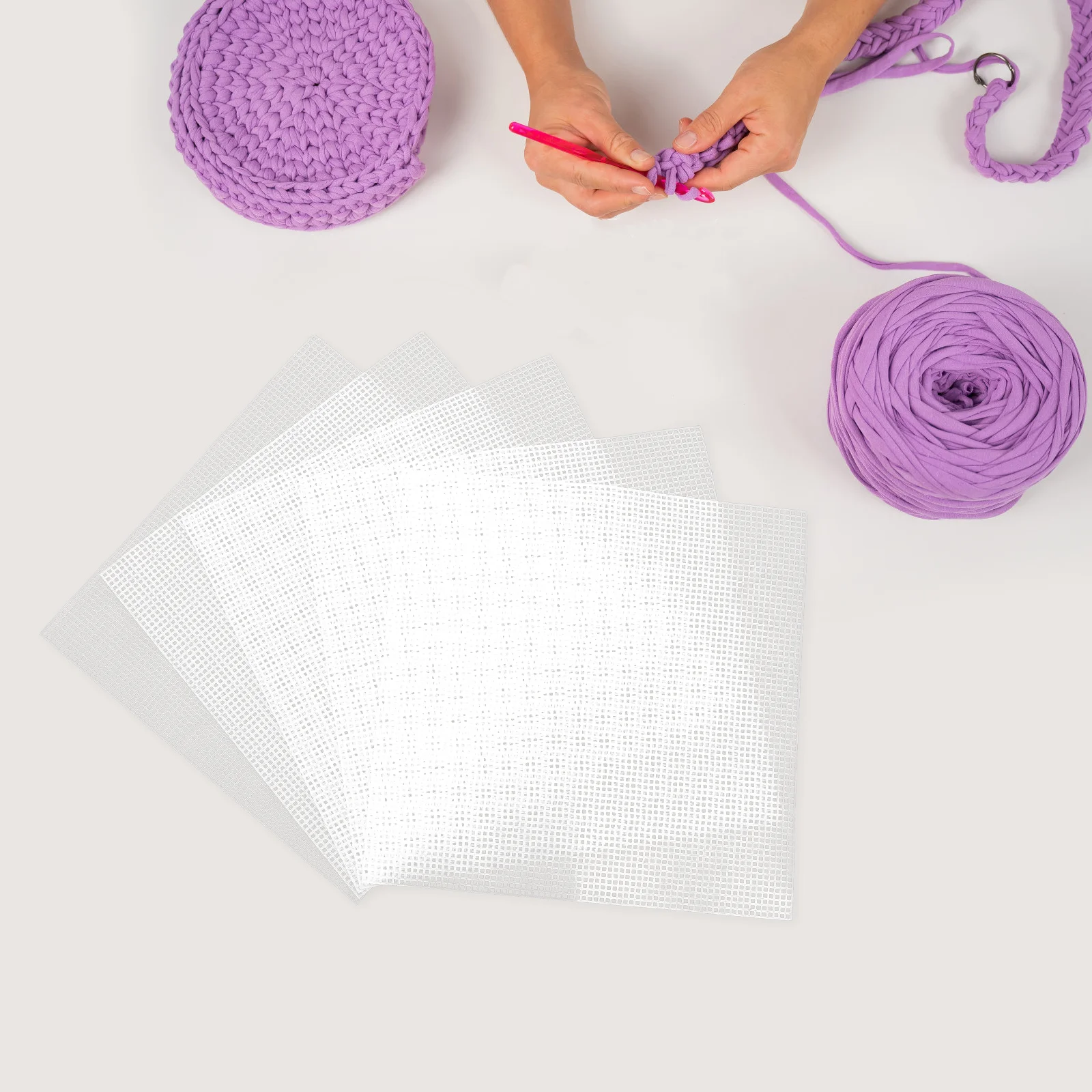 5 Pcs Woven Mesh Sheet Sewing Plastic Canvas Crochet Bag Supplies Making Stitching For Embroidery Tool Pad