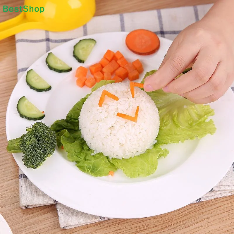 3/5Pcs Rice Ball Mold Children DIY Curry Rice Bento Shaper Mold Semi Circular Fun Non Stick Rice Pressing Mold Kitchen Tool