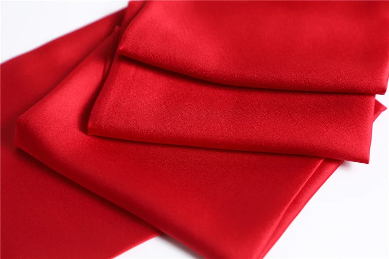 Roter, einfarbiger, langer Seidenschal für Damen, Haarschals, Seidensatin-Halstuch für Frauen, 14*145CM, Stirnbänder, schlichtes Taschenband, Damen-Accessoire – Detail 8