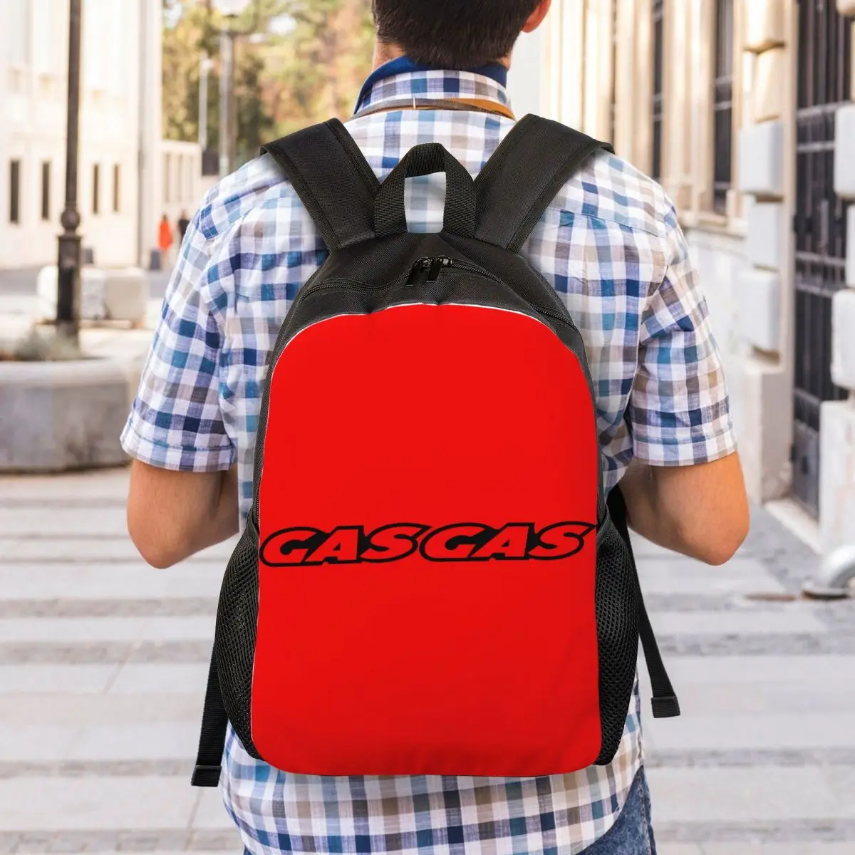 Custom GasGas Logo Spanish Motorcycle Backpack Women Men Fashion Bookbag for College School Bags