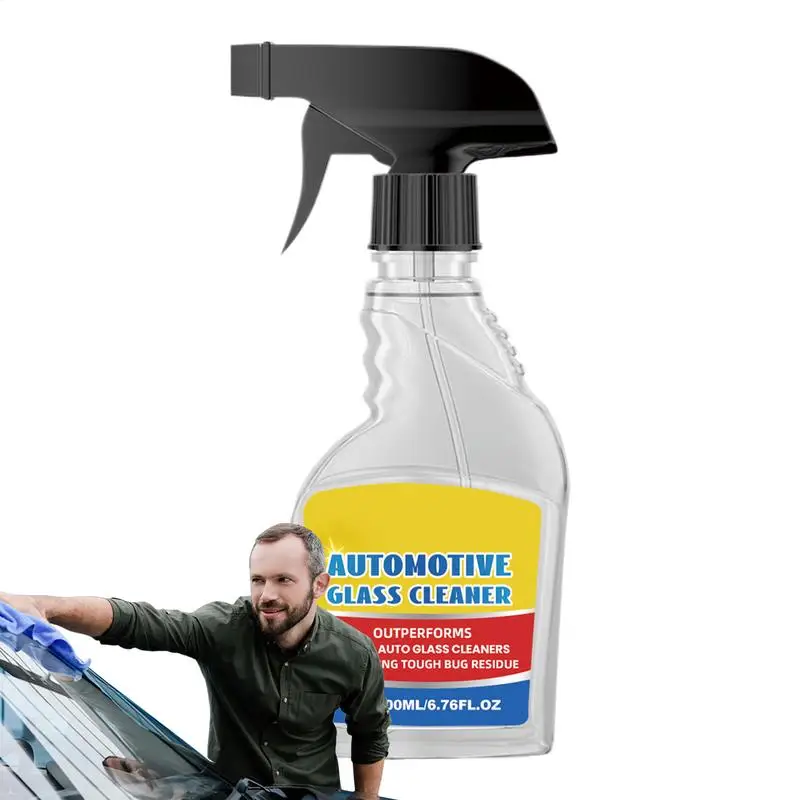 Glass Window Cleaner Auto Glass Cleaner 6.76fl.oz Rainproof Tint Safe Window Cleaner For Car Waterproof Windshield Glass Cleaner