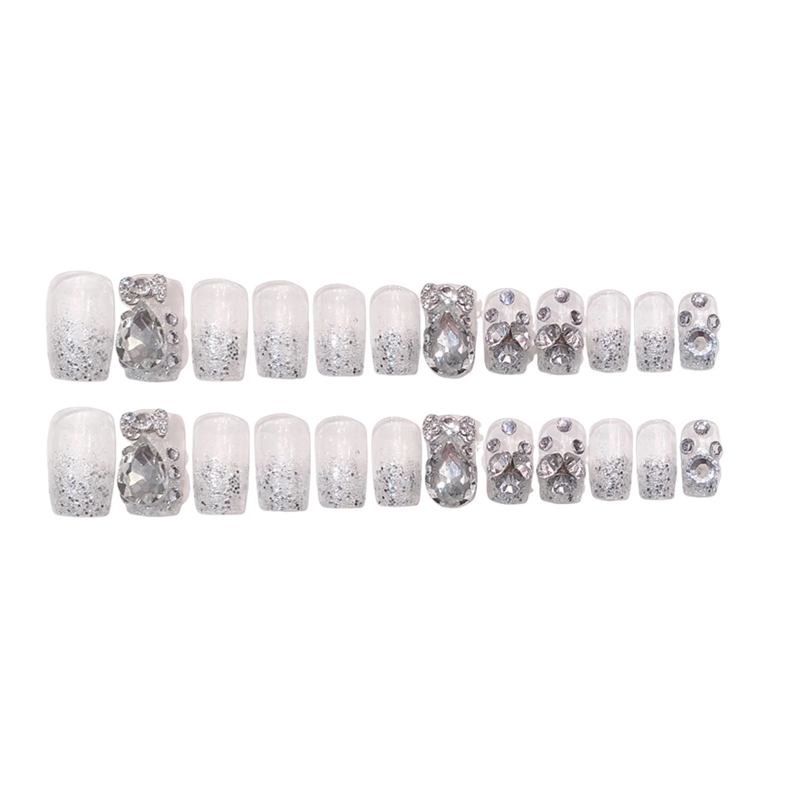 Full Rhinestones Press-on Nail Reusable Artificial Nail Manicure Nail Art for Hand Decoration Nail Art