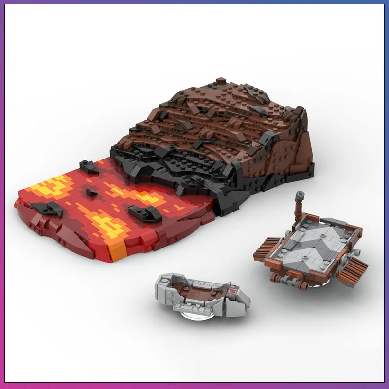 

1142PCS MOC Duel on Mustafar Star Battle Movie Scene Street View Model Building Blocks Brick DIY Creative Assembly Toy Kids Gift