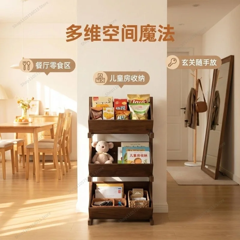 For Solid Wood Fruit and Vegetable Multi-layer Rack Restaurant Vegetable and Fruit Snack Storage Rack