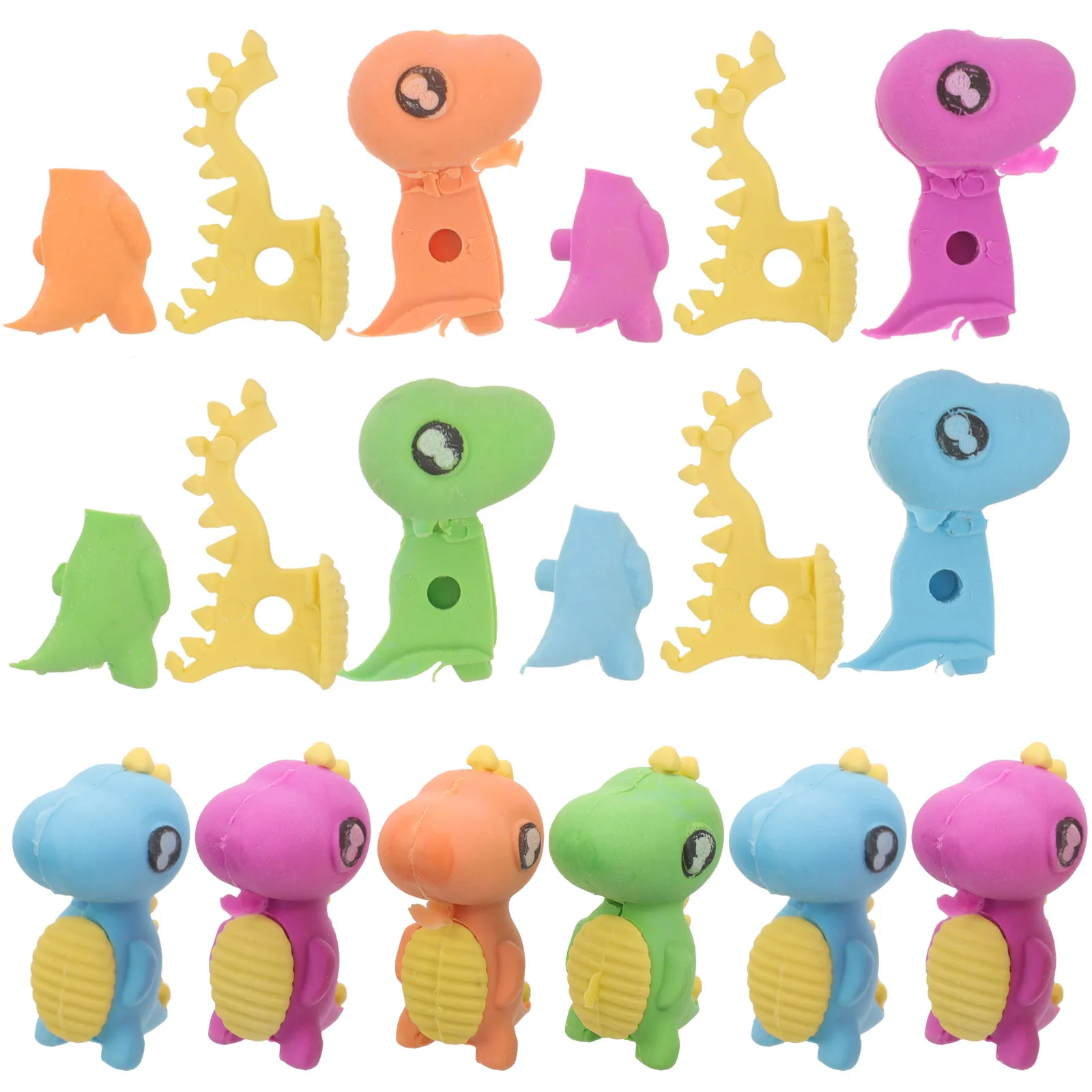 

15 Pcs Educational Toddlers Animal Eraser Erasers for Kids Kawaii Bagged Cartoon Tpr
