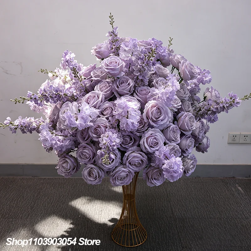 Künstliche weiße Kirschblüten-Rosen-Blumenarrangements Hochzeits-Hintergrund-Deko Tischdekoration Blumen-Bühnenbodendekoration Event-Requisiten – Detail 7