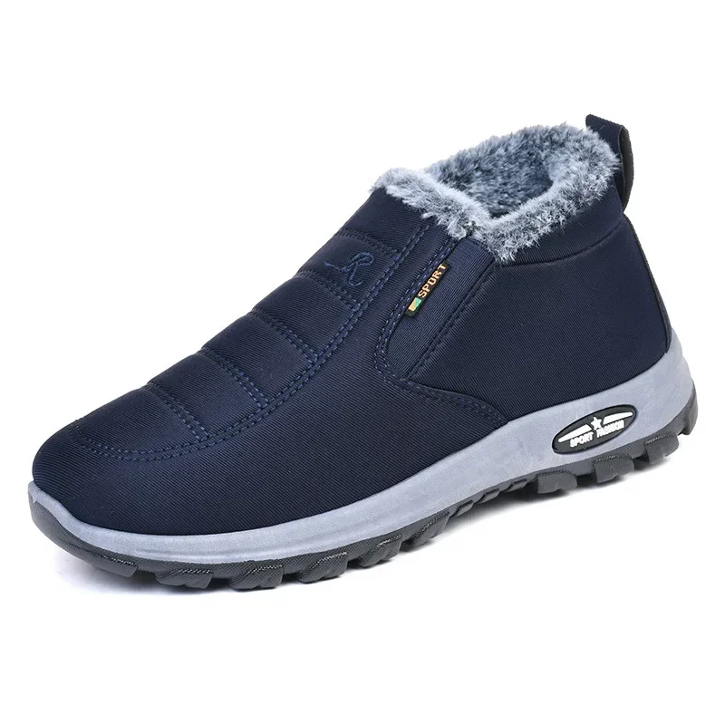 Winter Snow Boots Men Casual Slip on Ankle Boots Warm Fur Comfortable Sneakers Non-slip Botas Men Shoes Zapatos Hombre2024