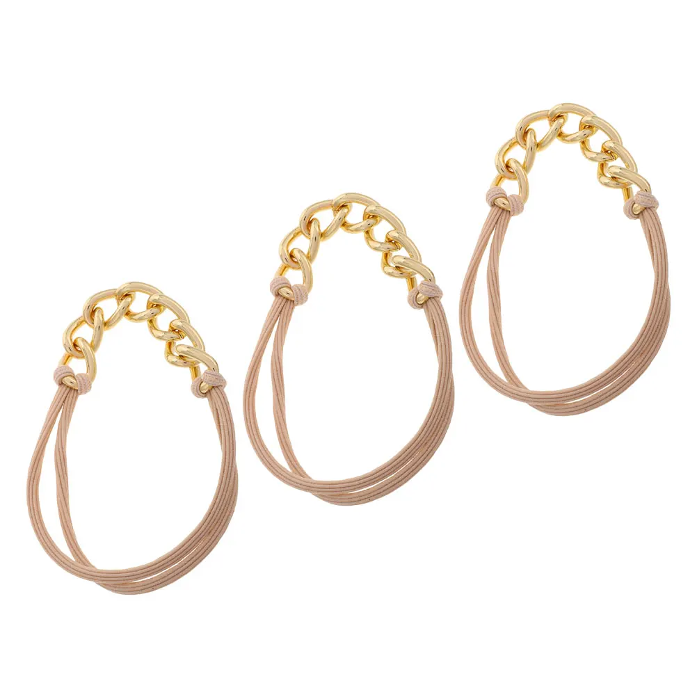 

3 Pcs Metal Ties Alloy Ponytail Holders Elastic Scrunchies Women Girls Hair Bow Metal Ponytail Hair Tie