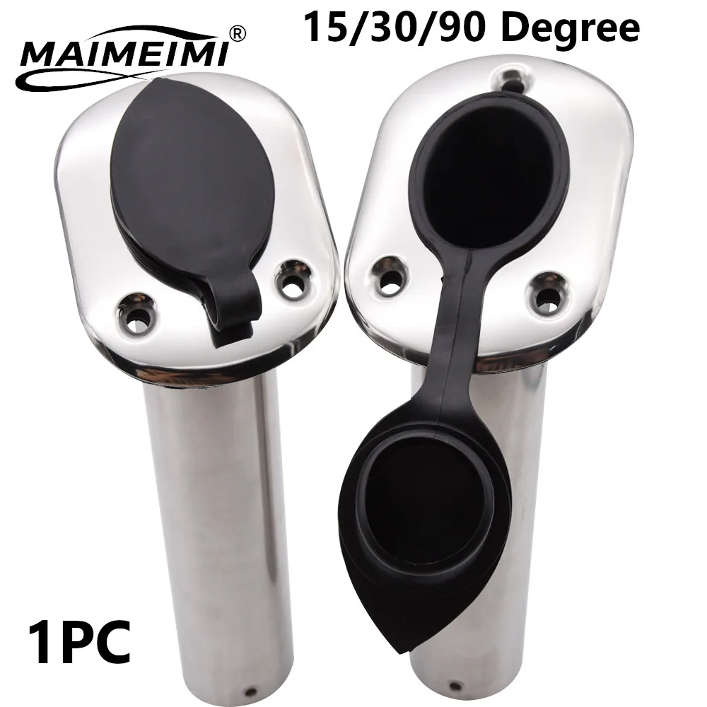 1 szt. Wysoce Polerowany Uchwyt na Wędki do Łodzi Morskich, Stal Nierdzewna, Montaż Wpuszczany, Kąty 15, 30, 90 Stopni, Podstawka na Wędki do Kajaka, Łodzi, Kanu, Jachtu