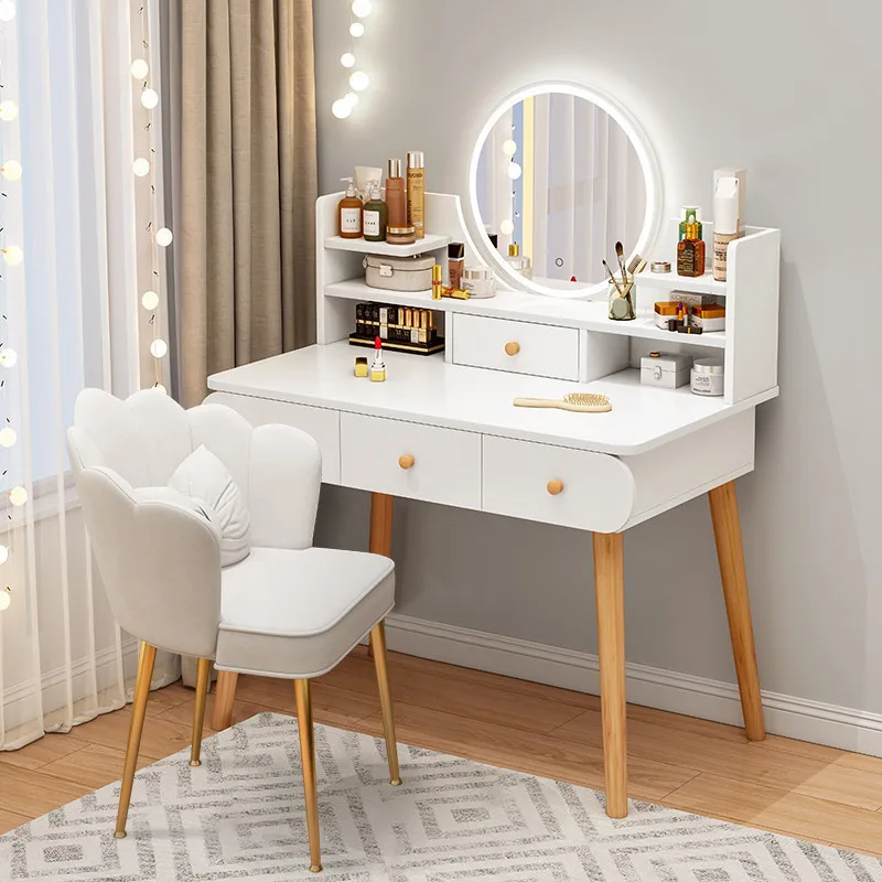 

Free Bedroom Dressing Table Brush Women Makeup Closet Dressing Table Vanity Drawer Espejo Tocador Italian Luxury Furniture