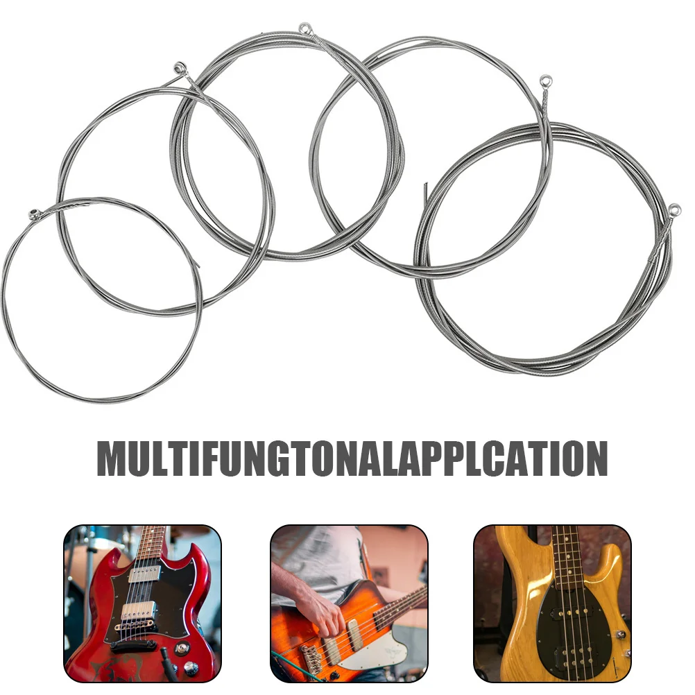 

5pcs Electric Hexagonal Coated Alloy Wrap Compact Lightweight Wear Resistant For All Skill Levels Bass Guitar Strings Instrument