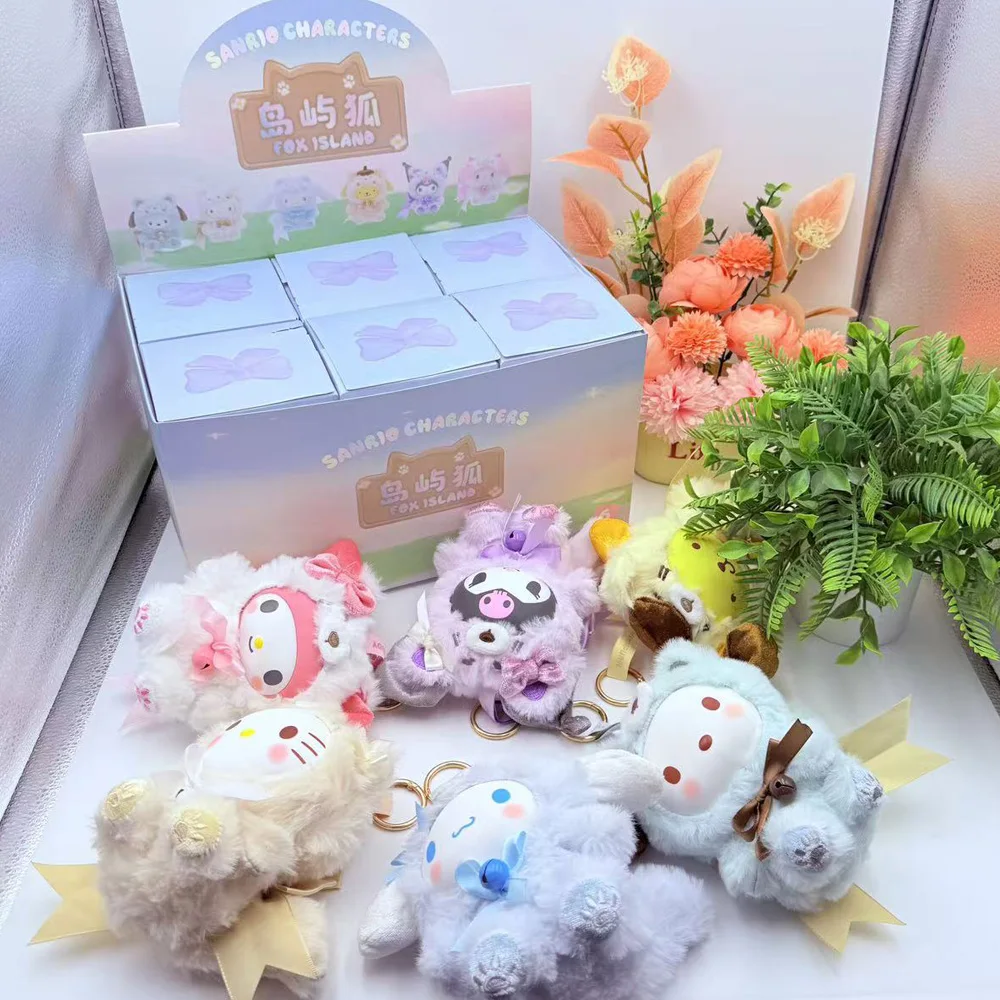 

Новинка 2026: Серия Kuromi Fox Island – виниловые плюшевые фигурки в закрытых коробках, милые мультяшные подвески Hello Kitty и Kuromi, украшения для сумок, игрушки, подарки для девочек