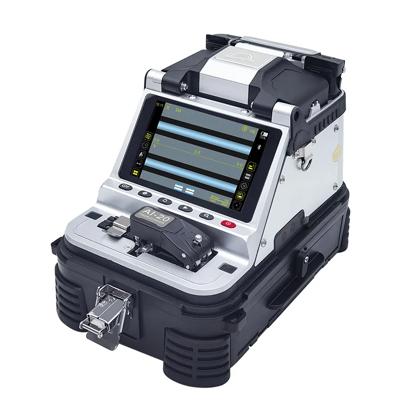 Hotfusion Splicer Ai20A آلة ربط الألياف البصرية FTTH آلة لحام الألياف الضوئية إشارة النار