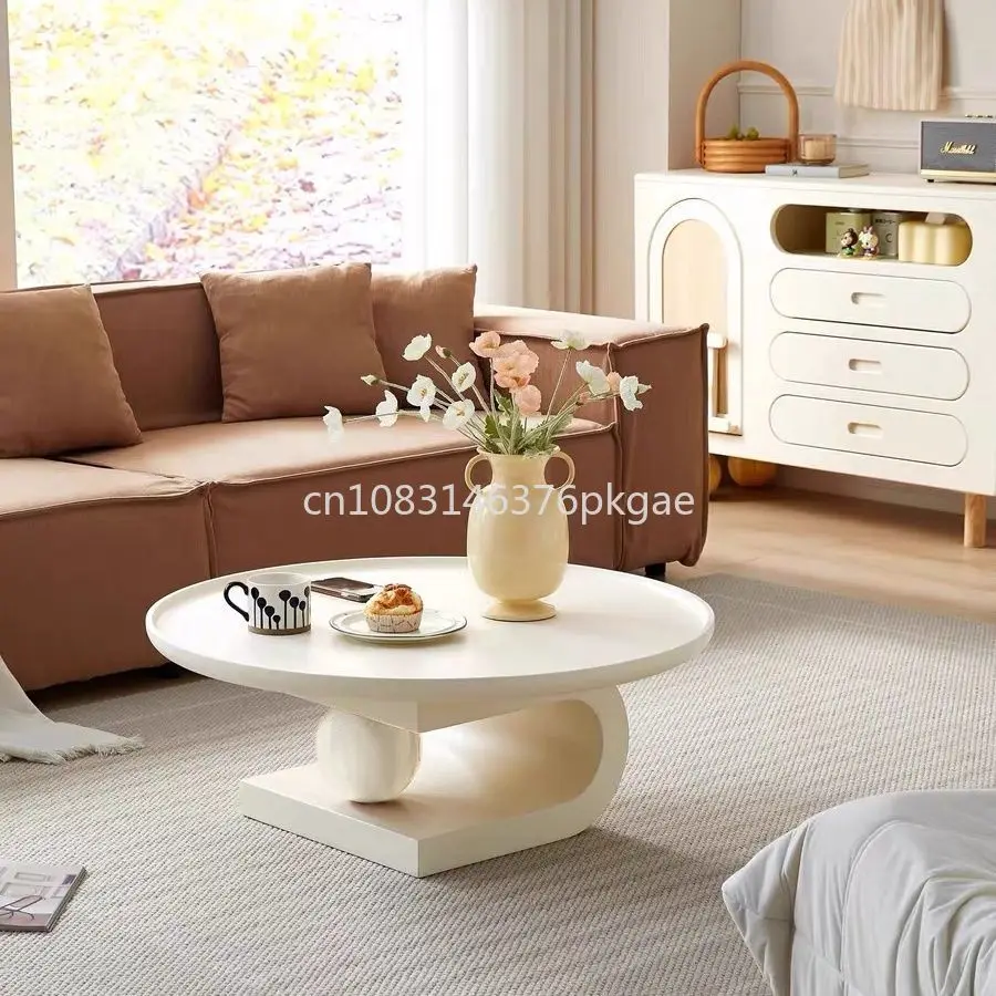 Modern Simple Cream Style Tea Table Combination Creative Living Room Household Furniture Coffee Table