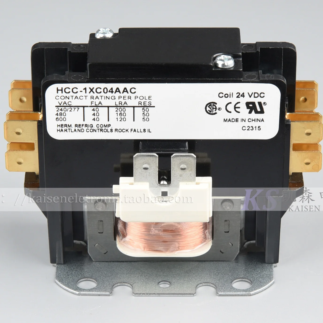 

24VDC 40A HCC-1XC04 DC coil one pole single-phase UL CSA CE AC contactor relay HCC-1XC04AAC HCC-1XC04GG 24VDC