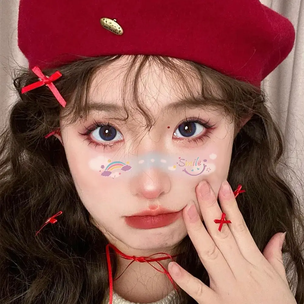 Tymczasowe brokatowe tatuaże na twarz, akcesoria do makijażu, wielokolorowe naklejki do makijażu twarzy, modne style, tatuaże do makijażu policzków, zestaw 10 sztuk.