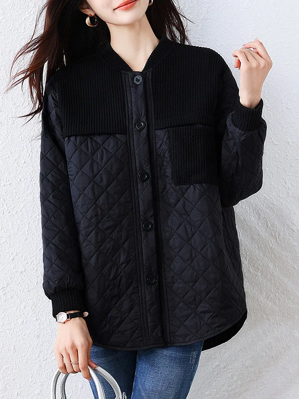Plus Size Loose Diamond Pattern Bla Cotton Jaet Damen Winter Thiened Oberbekleidung European Sle Large Size Coat Top