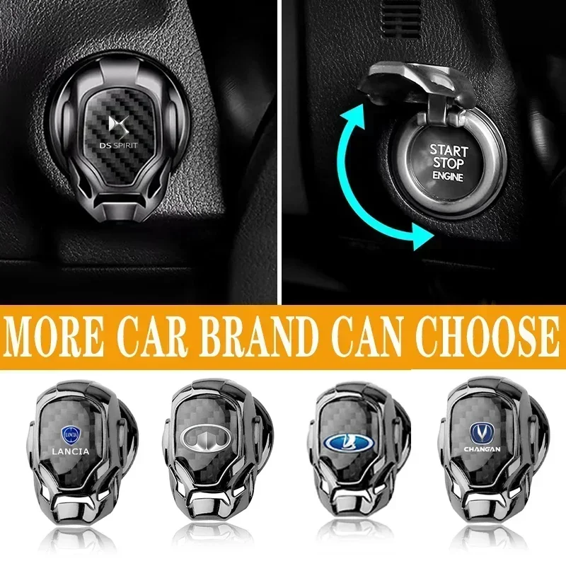 Car One-click Start Protective Cover Interior Button decorations For Nissan DAYZ Livina Roox Sentra Altima Cube Note NV300 NV350