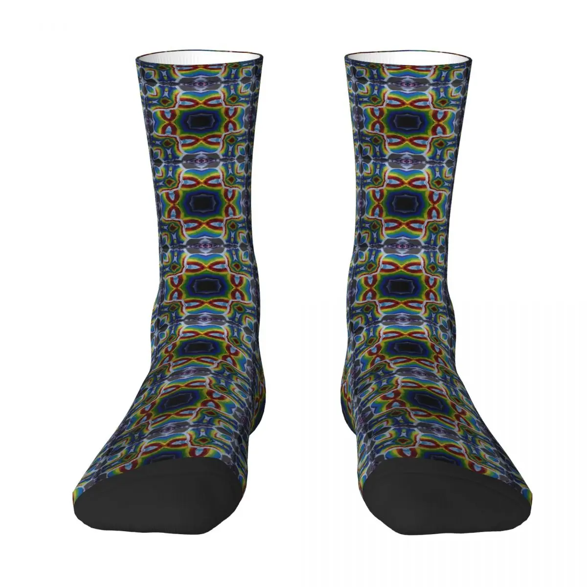 Geometric Pattern Sock Printed Man Polyester