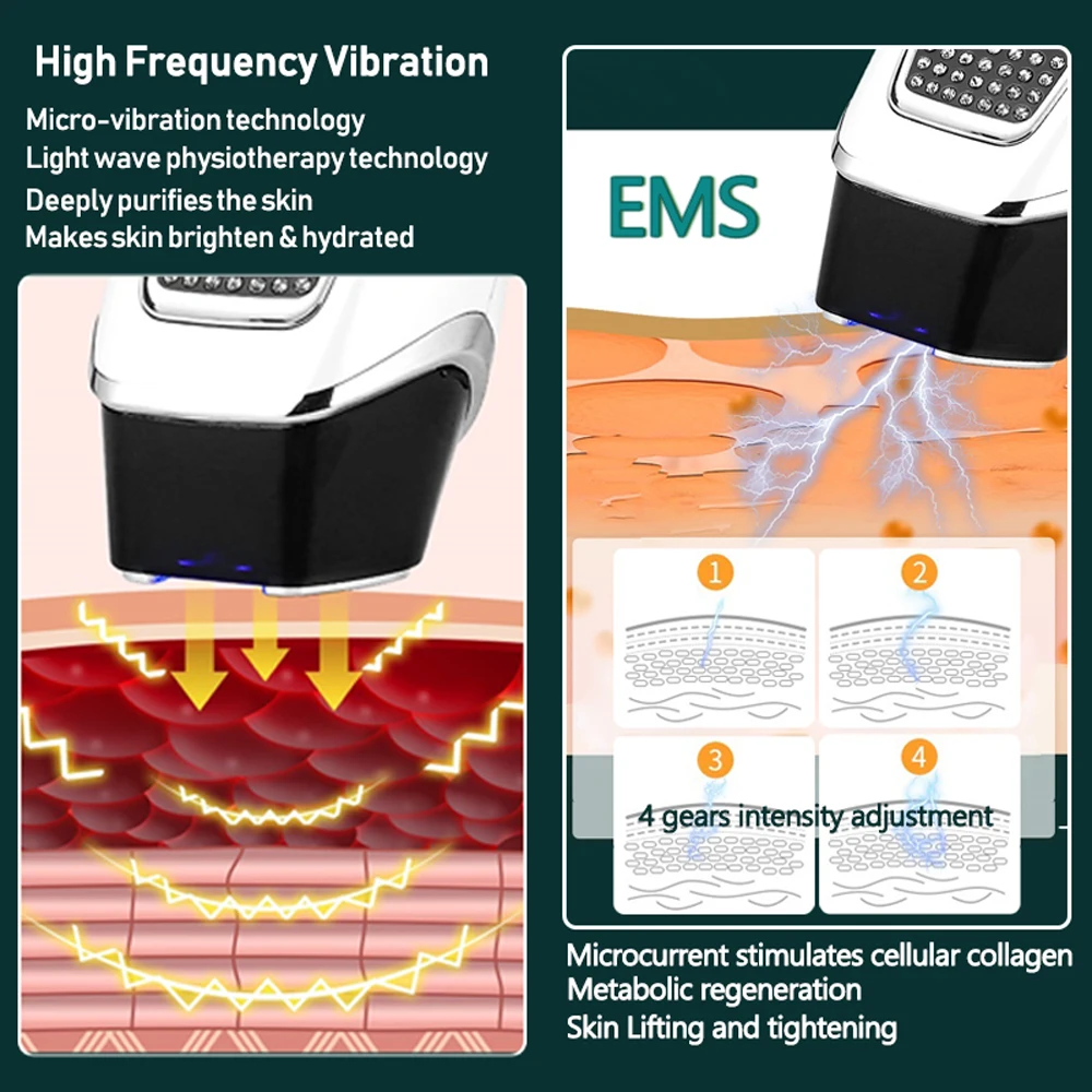 EMS Face Lifting Beauty Machine Pulse Therapy Device Facial Massager LED Photon Skin Rejuvenation Microcurrent Wrinkle Removal