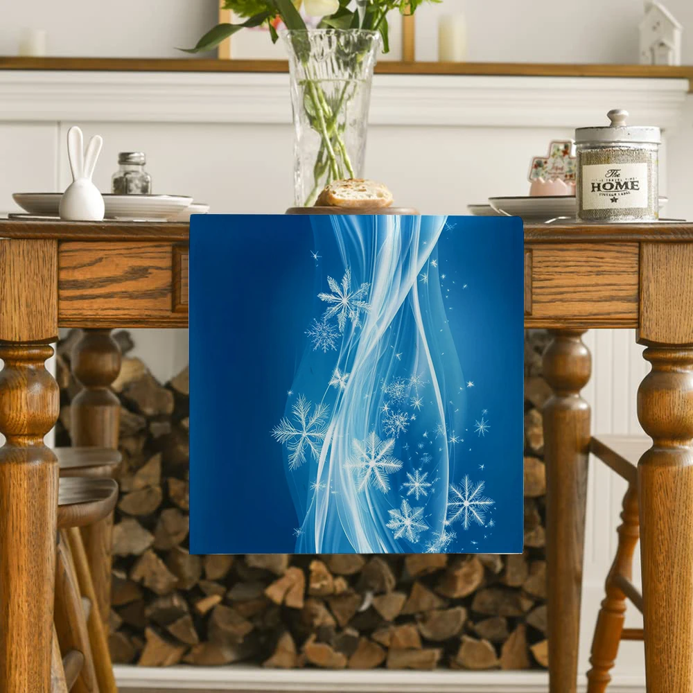 Christmas Snowflakes Table Runner Home Wedding Centerpieces Decoration Party Table Runners Dining Long Cloth