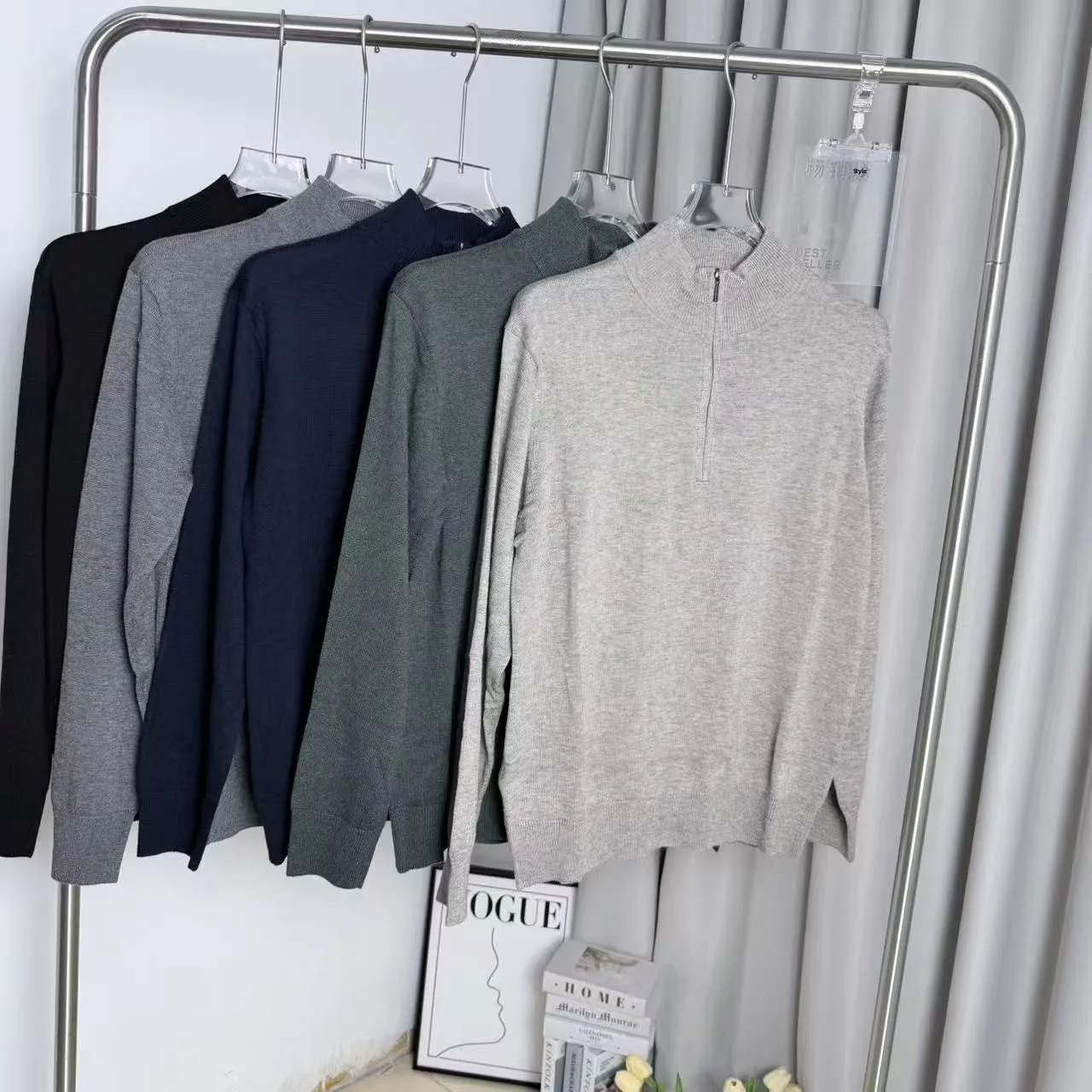 

Новый осенне-зимний мужской свитер в японском стиле с молнией, вязаный, с длинными рукавами, теплый, дышащий, повседневный, для поездок на работу