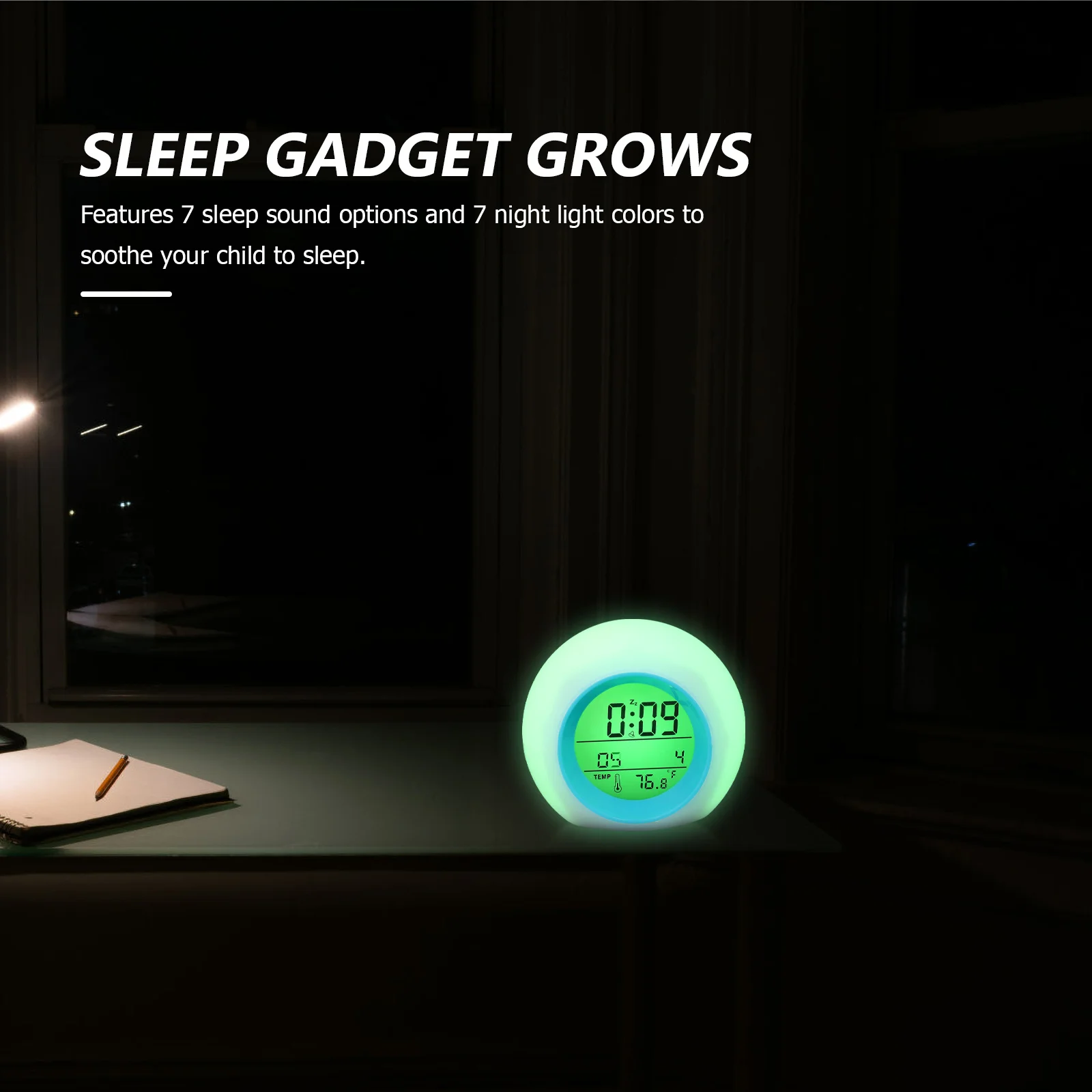 

Round Colorful Ball Night Lamp Alarm Clock Bedside Children's LED Display Electronic Clock Multi Function