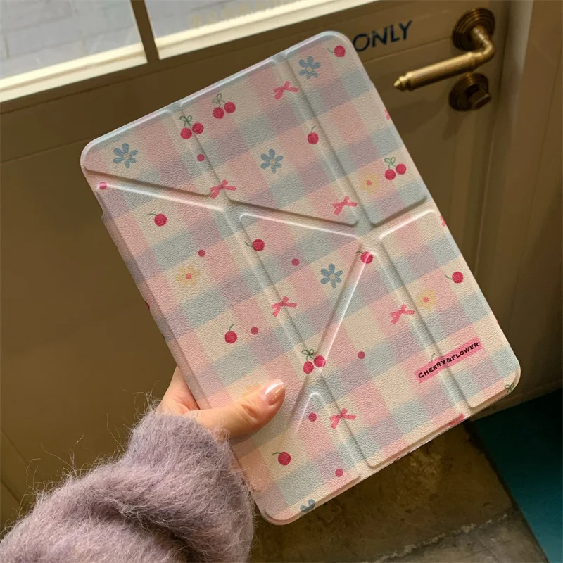 

Милый магнитный чехол для планшета с вишневым бантом для Apple iPad 11 2025 Air 5/4 10 10,9 дюймов Pro 13 дюймов 10,5 10,2 9,7 mini 7/6 Чехлы