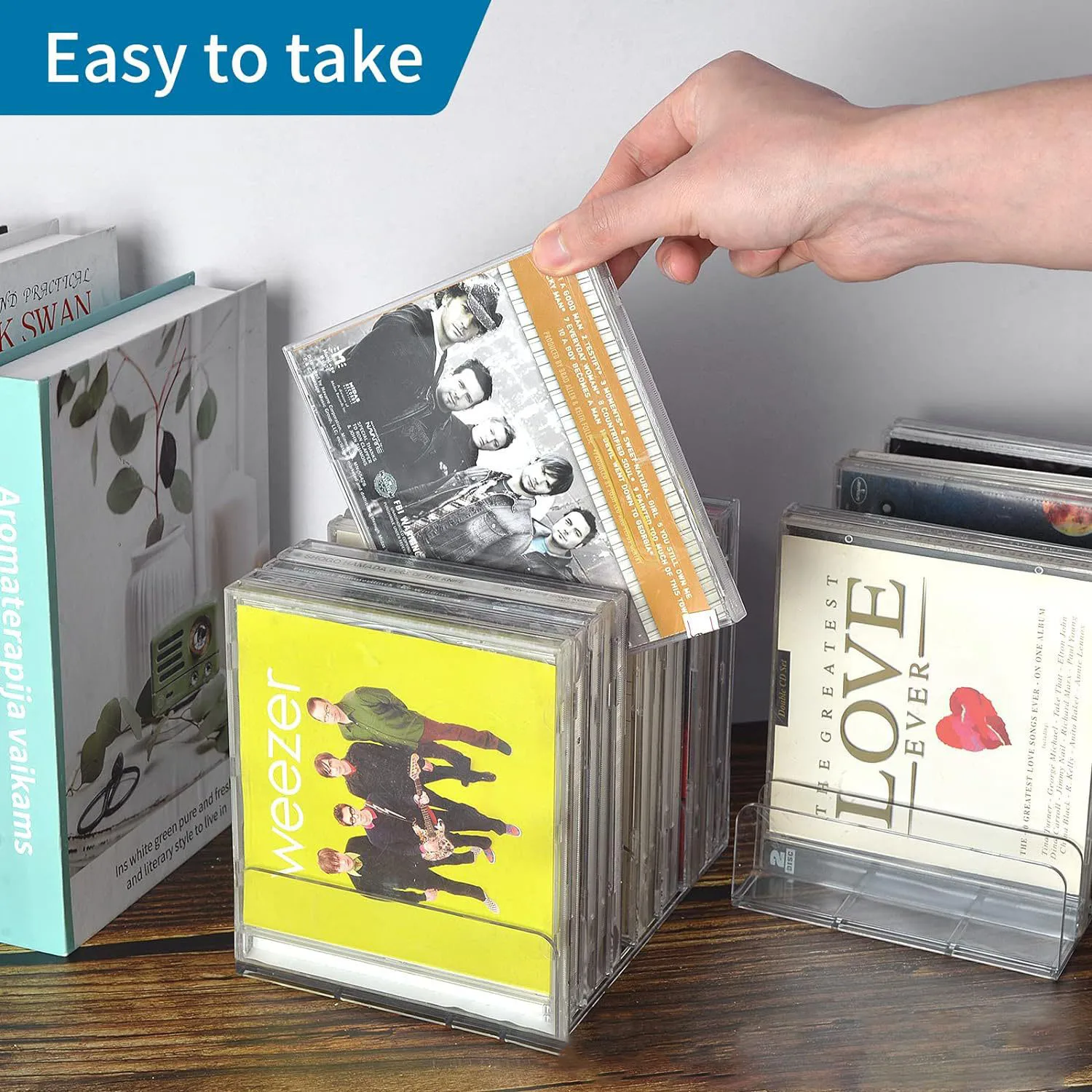 Organizador de DVD/CD, bandeja de almacenamiento de paleta de sombra de ojos, estante para cosméticos, soporte para compartimento de herramientas de maquillaje, estante de almacenamiento para gafas de sol