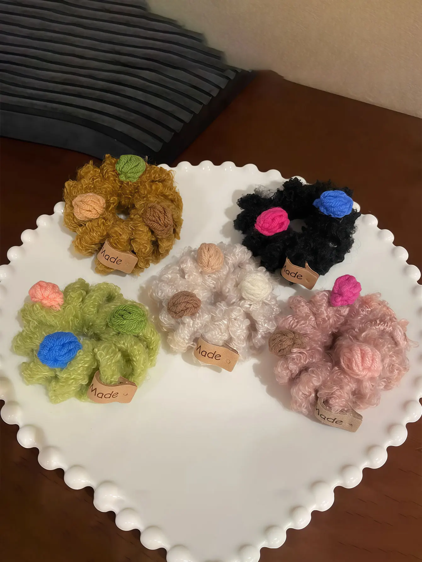 1PC  2026 Autumn-Winter New Style Telephone Cable Hairpin Fashionally Shaped Colorful Soft Fur Flower Headband