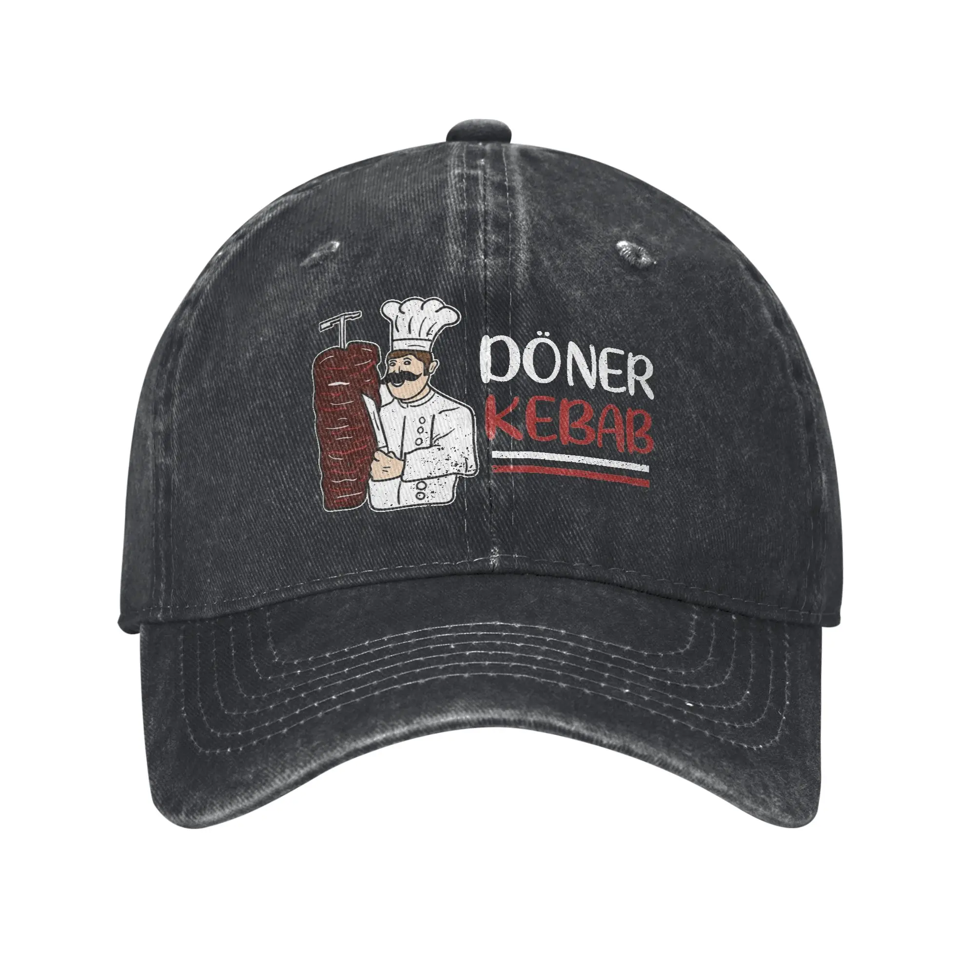 Vintage Doner Kebab Durum Shop Skewer Baseball Caps Men Women Distressed Washed Snapback Cap Foodie Outdoor Summer Gift Caps Hat